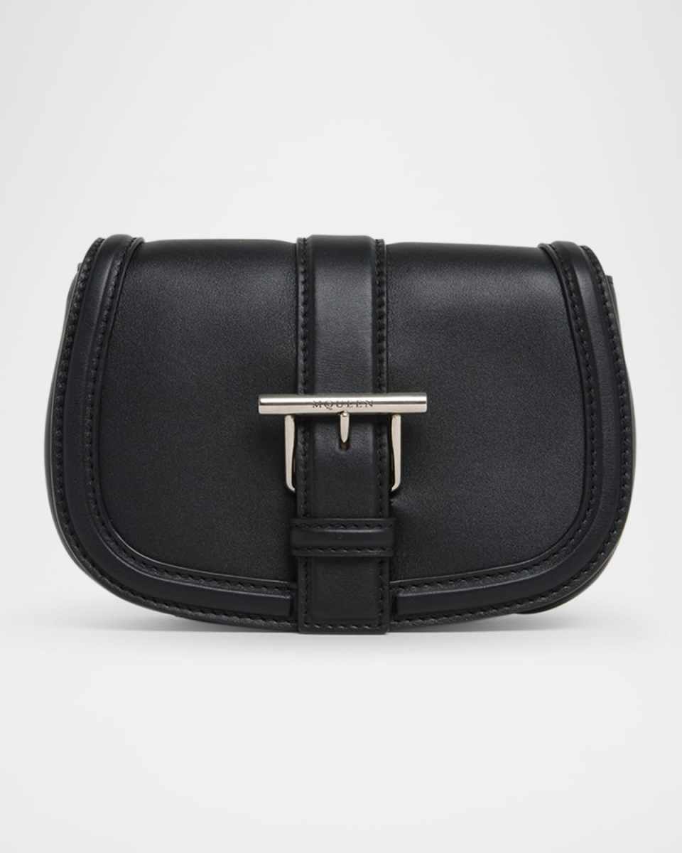 T-Bar Buckle Leather Crossbody Bag